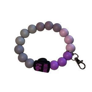 Keychain bracelet wristlet silicone beaded Fueled By Coffee NEW handmade clasp